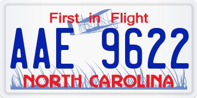 NC license plate AAE9622