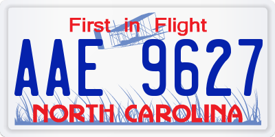 NC license plate AAE9627