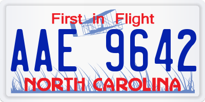 NC license plate AAE9642