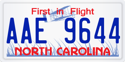 NC license plate AAE9644
