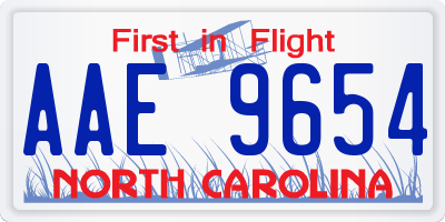 NC license plate AAE9654