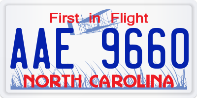 NC license plate AAE9660
