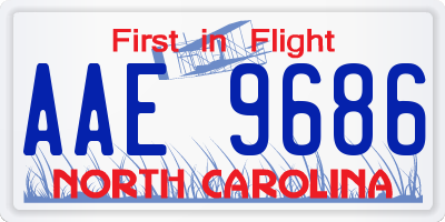 NC license plate AAE9686