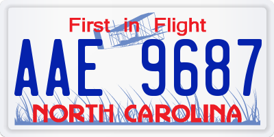 NC license plate AAE9687