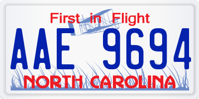 NC license plate AAE9694