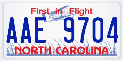 NC license plate AAE9704