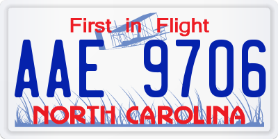 NC license plate AAE9706