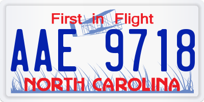 NC license plate AAE9718