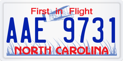 NC license plate AAE9731