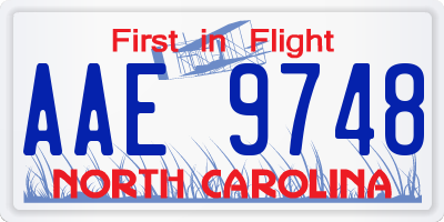 NC license plate AAE9748