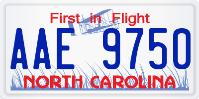 NC license plate AAE9750