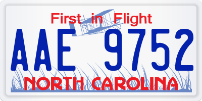 NC license plate AAE9752