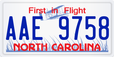 NC license plate AAE9758