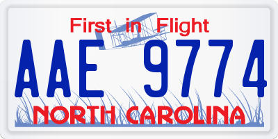 NC license plate AAE9774