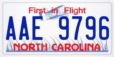 NC license plate AAE9796