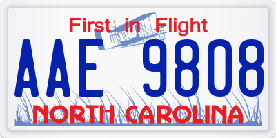 NC license plate AAE9808