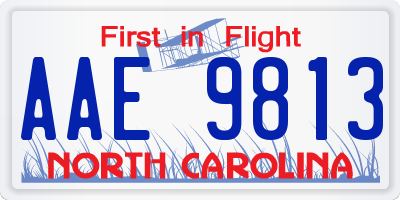 NC license plate AAE9813