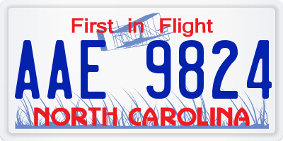 NC license plate AAE9824
