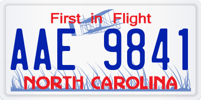NC license plate AAE9841