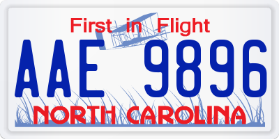 NC license plate AAE9896