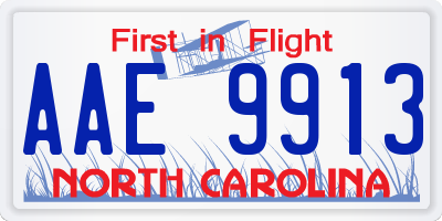NC license plate AAE9913