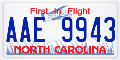 NC license plate AAE9943