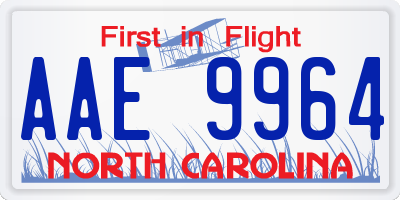 NC license plate AAE9964