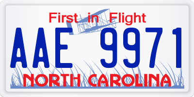 NC license plate AAE9971