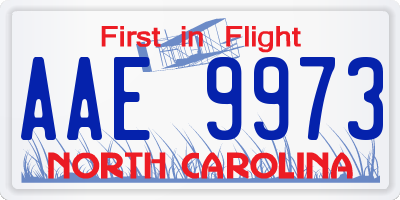 NC license plate AAE9973
