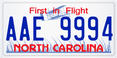 NC license plate AAE9994