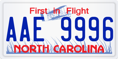 NC license plate AAE9996