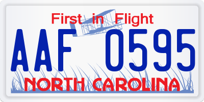 NC license plate AAF0595