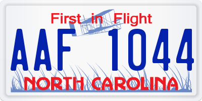 NC license plate AAF1044