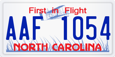 NC license plate AAF1054