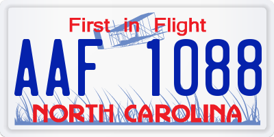 NC license plate AAF1088