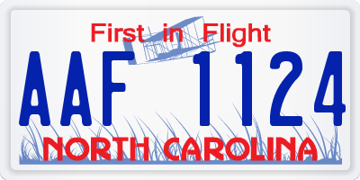 NC license plate AAF1124