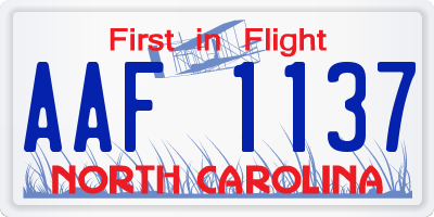 NC license plate AAF1137