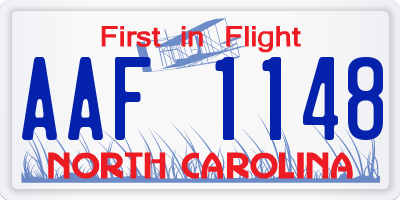 NC license plate AAF1148