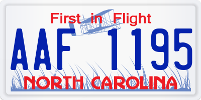 NC license plate AAF1195