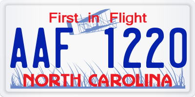 NC license plate AAF1220