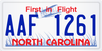 NC license plate AAF1261