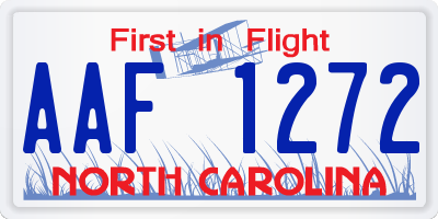 NC license plate AAF1272