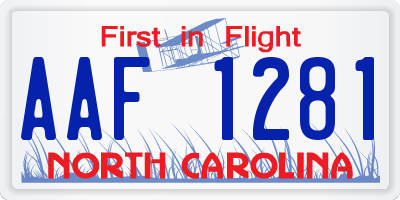 NC license plate AAF1281