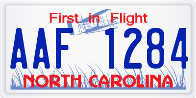 NC license plate AAF1284