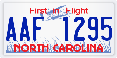 NC license plate AAF1295