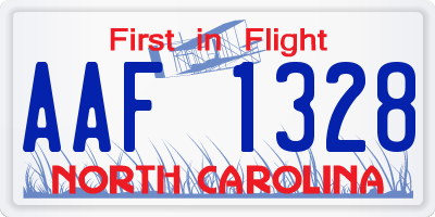 NC license plate AAF1328