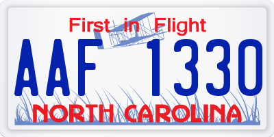 NC license plate AAF1330