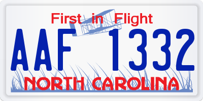 NC license plate AAF1332