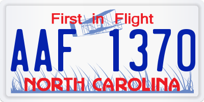 NC license plate AAF1370