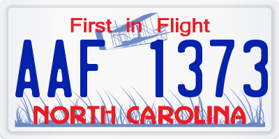 NC license plate AAF1373